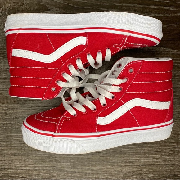 high top vans red